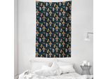 Abakuhaus Arazzo E Copriletto Messicano, Teschi Sombrero Peperoncino In Morbido Tessuto Microfibra Lavabile Senza Scolorimento, Stampa Digitale, 140 X 230 Cm, Multicolore
