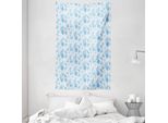 Abakuhaus Pearls Arazzo E Copriletto, Conchiglie E Motivi Marini In Morbido Tessuto Microfibra Lavabile Senza Scolorimento Stampa Digitale, 140 X 230 Cm, Blu E Bianco