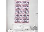 Abakuhaus London Arazzo E Copriletto, Simbolo Della Città Schizzo In Morbido Tessuto In Microfibra Lavabile Senza Scolorimento Stampa Digitale, 140 X 230 Cm, Blu Pallido Melanzana