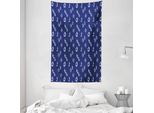 Abakuhaus Arazzo E Copriletto Blu Navy, Segelyacht Doodle In Morbido Tessuto Microfibra Lavabile Senza Scolorimento Stampa Digitale, 140 X 230 Cm, Blu Scuro Bianco