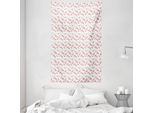 Abakuhaus Arazzo E Copriletto Flamingo, Hawaii Primavera In Morbido Tessuto Microfibra Lavabile Senza Scolorimento Stampa Digitale, 140 X 230 Cm, Arancione Corallo Bianco