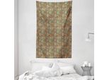 Abakuhaus Arazzo E Copriletto Marocchino, Eastern Old Folkloric In Morbido Tessuto Microfibra Lavabile Senza Scolorimento Stampa Digitale, 140 X 230 Cm, Arancione