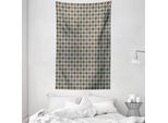 Abakuhaus Tappeto Da Parete E Copriletto Marrone E Blu, Motivo Argyle In Morbido Tessuto Microfibra Lavabile Senza Scolorimento Stampa Digitale, 140 X 230 Cm, Blu-Grigio Marrone