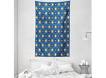 Abakuhaus Arazzo E Copriletto Astrologico, Motivo Astronomico In Morbido Tessuto Microfibra Lavabile Senza Scolorimento, Stampa Digitale, 140 X 230 Cm, Giallo, Marrone E Blu