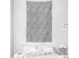 Abakuhaus Arazzo Geometrico E Copriletto, Linee Vintage Cerchi In Morbido Tessuto Microfibra Lavabile Senza Scolorimento Stampa Digitale, 140 X 230 Cm, Bianco Nero