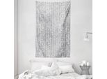 Abakuhaus Arazzo E Copriletto Grigio E Bianco, Ispirazione Floreale, In Morbido Tessuto Microfibra, Lavabile Senza Scolorimento, Stampa Digitale, 140 X 230 Cm, Grigio