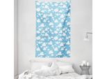 Abakuhaus Arazzo E Copriletto Blu, Motivo Cielo Estivo Chiaro In Morbido Tessuto Microfibra Lavabile Senza Scolorimento Stampa Digitale, 140 X 230 Cm, Blu Cielo Bianco