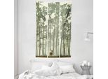 Abakuhaus Arazzo E Copriletto Wald, Motivo Cervo Pino In Morbido Tessuto Microfibra Lavabile Senza Scolorimento Stampa Digitale, 140 X 230 Cm, Verde Salvia Marrone Crema