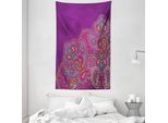 Abakuhaus Arazzo E Copriletto Asiatico, Stile Floreale Paisley, In Morbido Tessuto Microfibra, Lavabile Senza Scolorimento, Stampa Digitale, 140 X 230 Cm, Multicolore