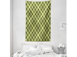 Abakuhaus Tappeto E Copriletto Verde E Marrone, Tartan Diagonale In Morbido Tessuto Microfibra Lavabile Senza Scolorimento, Stampa Digitale, 140 X 230 Cm, Verde Marrone