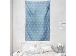 Abakuhaus Arazzo Geometrico E Copriletto, Motivo Medievale In Morbido Tessuto Microfibra Lavabile Senza Scolorimento, Stampa Digitale, 140 X 230 Cm, Blu-Grigio Crema