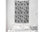 Abakuhaus Arazzo E Copriletto Bianco E Nero, Dahlia Botanik In Morbido Tessuto Microfibra Lavabile Senza Scolorimento Stampa Digitale, 140 X 230 Cm, Bianco Nero