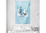 Abakuhaus Arazzo E Copriletto, Stagione Invernale Composizione: Morbido Tessuto In Microfibra Lavabile Senza Scolorimento Stampa Digitale, 140 X 230 Cm, Azzurro Grigio Bianco