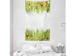 Abakuhaus Tappeto Natalizio E Copriletto, Albero Di Natale Con Aghi In Morbido Tessuto Microfibra Lavabile Senza Scolorimento Stampa Digitale, 140 X 230 Cm, Multicolore