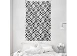 Abakuhaus Quatrefoil Arazzo E Copriletto, Margherite Monocromatiche In Morbido Tessuto Microfibra Lavabile Senza Scolorimento Stampa Digitale, 140 X 230 Cm, Nero Bianco Grigio