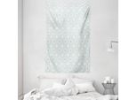 Abakuhaus Quatrefoil Arazzo E Copriletto, Marocchino In Morbido Tessuto Microfibra Lavabile Senza Scolorimento Stampa Digitale, 140 X 230 Cm, Azzurro Bianco