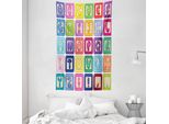 Abakuhaus Nursery Attività Arazzo E Copriletto, Alfabeto Inglese In Morbido Tessuto Microfibra Lavabile Senza Scolorimento, Stampa Digitale, 140 X 230 Cm, Multicolore