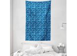 Abakuhaus Arazzo E Copriletto Wal, Motivo Acquatico In Morbido Tessuto Microfibra Lavabile Senza Scolorimento, Stampa Digitale, 140 X 230 Cm, Blu Navy Blu Scuro