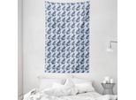 Abakuhaus Arazzo E Copriletto Wal, Mammiferi Marini Giganti In Morbido Tessuto Microfibra Lavabile Senza Scolorimento Stampa Digitale, 140 X 230 Cm, Lilla Azzurro Bianco