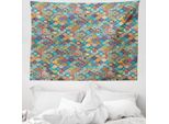 Abakuhaus Arazzo Marocchino, Motivi Orientali In Morbido Tessuto Microfibra Lavabile Senza Scolorimento Stampa Digitale, 150 X 110 Cm, Multicolore