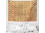 Abakuhaus Arazzo Marocchino, Piastrella Orientale Vintage In Morbido Tessuto Microfibra Lavabile Senza Scolorimento Stampa Digitale, 150 X 110 Cm, Arancione Marrone Smeraldo
