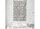 Abakuhaus Arazzo E Copriletto, Motivo A Volute Monocromatico In Morbido Tessuto Microfibra Lavabile Senza Scolorimento Stampa Digitale, 140 X 230 Cm, Nero Crema