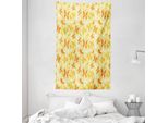 Abakuhaus Arazzo E Copriletto Giallo E Bianco, Farfalla Vorticosa In Morbido Tessuto Microfibra Lavabile Senza Scolorimento Stampa Digitale, 140 X 230 Cm, Terra Giallo Arancione