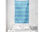 Abakuhaus Arazzo E Copriletto Wal, Oceanic Maritime In Morbido Tessuto Microfibra Lavabile Senza Scolorimento Stampa Digitale, 140 X 230 Cm, Turchese Viola Blu
