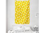 Abakuhaus Arazzo E Copriletto Giallo E Bianco, Motivo Nuvole In Morbido Tessuto Microfibra Lavabile Senza Scolorimento Stampa Digitale, 140 X 230 Cm, Giallo Terra Bianco