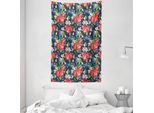 Abakuhaus Arazzo Floreale E Copriletto, Mirtilli E Foglie Verdi In Morbido Tessuto Microfibra Lavabile Senza Scolorimento, Stampa Digitale, 140 X 230 Cm, Multicolore