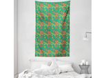 Abakuhaus Arazzo Colorato E Copriletto, Dot Cartoony Nature Design In Morbido Tessuto Microfibra Lavabile Senza Scolorimento Stampa Digitale, 140 X 230 Cm, Multicolore