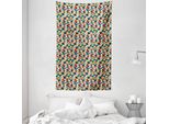 Abakuhaus Arazzo Geometrico E Copriletto, Griglia Di Quadrati Colorati In Morbido Tessuto Microfibra Lavabile Senza Scolorimento, Stampa Digitale, 140 X 230 Cm, Multicolore