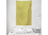 Abakuhaus Arazzo Floreale E Copriletto, Doodle Sunflowers In Morbido Tessuto Microfibra Lavabile Senza Scolorimento Stampa Digitale, 140 X 230 Cm, Verde Acqua Scuro Giallo
