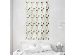Abakuhaus Arazzo Geometrico E Copriletto, Cerchi A Zigzag Ondulati In Morbido Tessuto Microfibra Lavabile Senza Scolorimento, Stampa Digitale, 140 X 230 Cm, Crema, Azzurro, Rosso