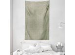 Abakuhaus Arazzo Geometrico E Copriletto, Squares Mosaic In Morbido Tessuto Microfibra Lavabile Senza Scolorimento Stampa Digitale, 140 X 230 Cm, Corallo Scuro Verde Mare