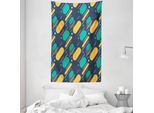 Abakuhaus Arazzo Geometrico E Copriletto, Linee Cerchi Colori In Morbido Tessuto Microfibra Lavabile Senza Scolorimento Stampa Digitale, 140 X 230 Cm, Multicolore