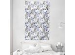Abakuhaus Arazzo E Copriletto Safari, Leopardi Con Fiori In Morbido Tessuto Microfibra Lavabile Senza Scolorimento, Stampa Digitale, 140 X 230 Cm, Multicolore