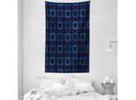 Abakuhaus Arazzo Geometrico E Copriletto, Scribble Art Circles In Morbido Tessuto Microfibra Lavabile Senza Scolorimento Stampa Digitale, 140 X 230 Cm, Blu Viola Azzurro