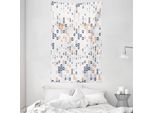 Abakuhaus Arazzo Geometrico E Copriletto, Composizione Quadrata In Morbido Tessuto In Microfibra Lavabile Senza Scolorimento, Stampa Digitale, 140 X 230 Cm, Arancione Chiaro E Blu Scuro.