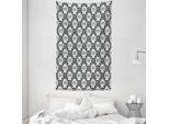 Abakuhaus Arazzo E Copriletto Bianco E Nero, Motivo Astratto Quadrato In Morbido Tessuto Microfibra Lavabile Senza Scolorimento, Stampa Digitale, 140 X 230 Cm, Bianco E Nero