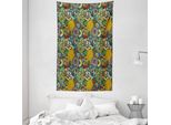 Abakuhaus Arazzo Da Giardino E Copriletto, Fantasioso Disegno Floreale In Morbido Tessuto Microfibra Lavabile Senza Scolorimento, Stampa Digitale, 140 X 230 Cm, Multicolore