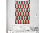 Abakuhaus Arazzo Geometrico E Copriletto, Quadrati Colorati In Morbido Tessuto Microfibra Lavabile Senza Scolorimento, Stampa Digitale, 140 X 230 Cm, Multicolore