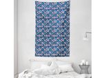 Abakuhaus Arazzo E Copriletto Blu E Bianco, Con Pois In Morbido Tessuto Microfibra Lavabile Senza Scolorimento Stampa Digitale, 140 X 230 Cm, Blu Turchese Bianco