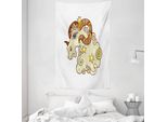 Abakuhaus Arazzo E Copriletto Con Segno Zodiacale Ariete, Fumetto Ram Sterne In Morbido Tessuto Microfibra Lavabile Senza Scolorimento, Stampa Digitale, 140 X 230 Cm, Multicolore