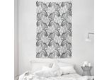 Abakuhaus Arazzo Floreale E Copriletto, Paisley Petals In Morbido Tessuto Microfibra Lavabile Senza Scolorimento Stampa Digitale, 140 X 230 Cm, Bianco E Nero