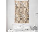 Abakuhaus Arazzo E Copriletto Orientale, Stile Retrò Ottagonale In Morbido Tessuto Microfibra Lavabile Senza Scolorimento Stampa Digitale, 140 X 230 Cm, Marrone Scuro Marrone Chiaro