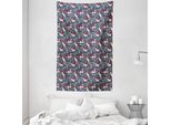 Abakuhaus Arazzo E Copriletto Unicorno, Stelle Cuori Arcobaleni In Morbido Tessuto Microfibra Lavabile Senza Scolorimento Stampa Digitale, 140 X 230 Cm, Multicolore