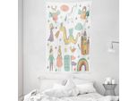 Abakuhaus Arazzo E Copriletto Fantasia, Drago E Re Doodle In Morbido Tessuto Microfibra Lavabile Senza Scolorimento Stampa Digitale, 140 X 230 Cm, Multicolore