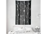Abakuhaus Arazzo E Copriletto Bianco E Nero, Sketch Jungle In Morbido Tessuto Microfibra Lavabile Senza Scolorimento Stampa Digitale, 140 X 230 Cm, Bianco Nero
