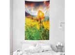 Abakuhaus Arazzo E Copriletto Paesaggistico, Stagione Autunnale Montagne In Morbido Tessuto Microfibra Lavabile Senza Scolorimento Stampa Digitale, 140 X 230 Cm, Multicolore